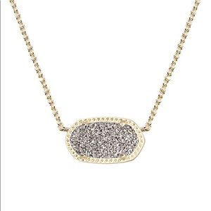 Kendra Scott NWT Elisa Platinum Drusy Necklace